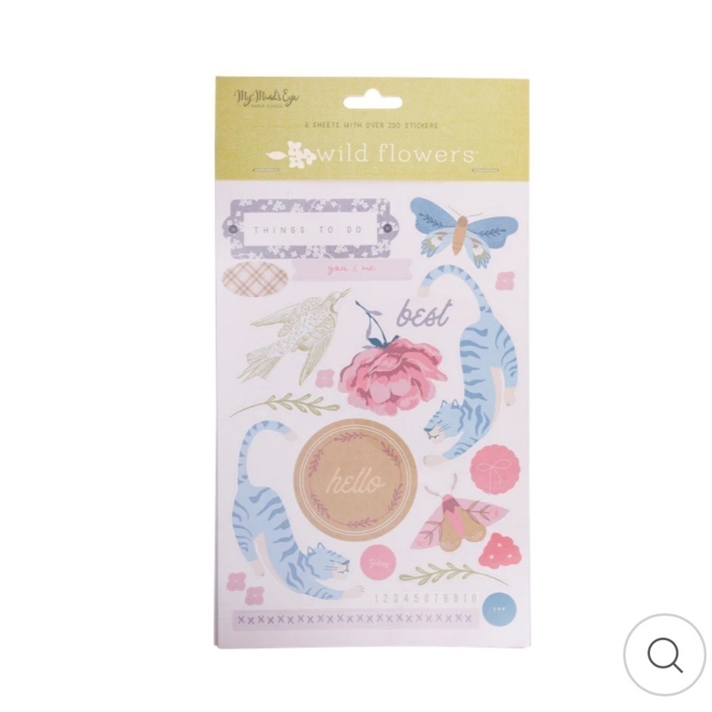 Floral, wilderness, animal luxury sticker book - 6 beautiful pages.